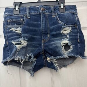 American Eagle Outfitters Women’s Hi-Rise Super Stretch Shortie Jean Short Sz 4